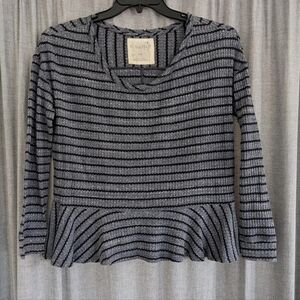 We The Free Urban Outfitters Top Women's S Blue Black Striped Boxy Lagenlook